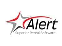 Logo of Alert with a stylized star and text reading Alert Superior Rental Software, in red and gray colors.