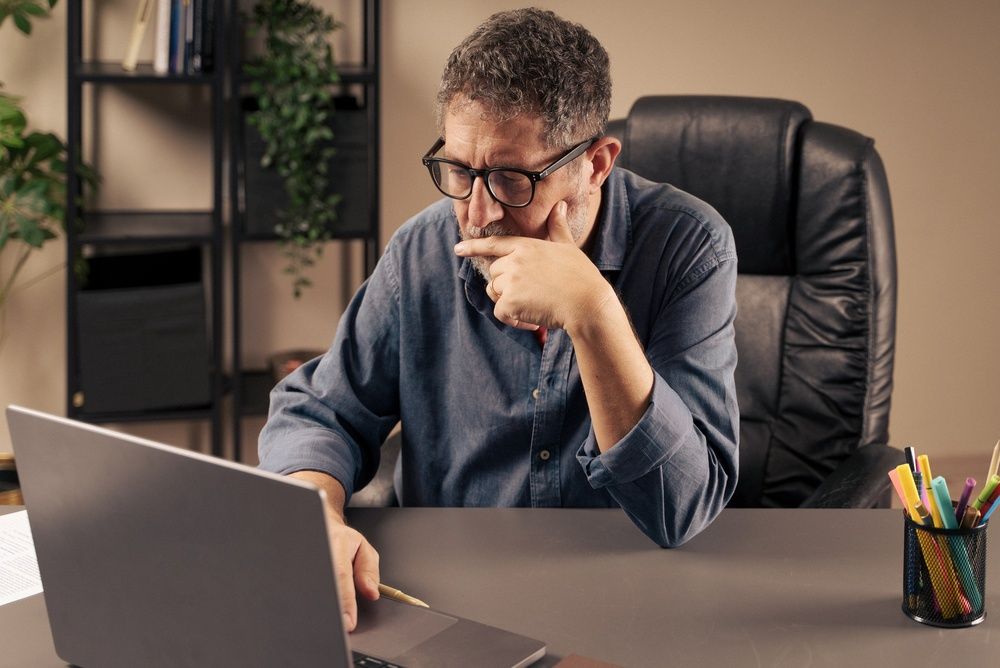 Professional man considering a lawsuit