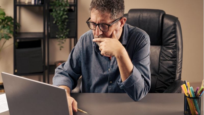 Professional man considering a lawsuit